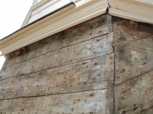 Fig. 9.  Exposed cupola sheathing on the SW elevation. - photo courtesy Don Jordan and Peter Post